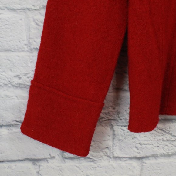 Marisa Christina Red Boiled Wool Detailed Collar Button Front Cardigan Size PM - Picture 5 of 9